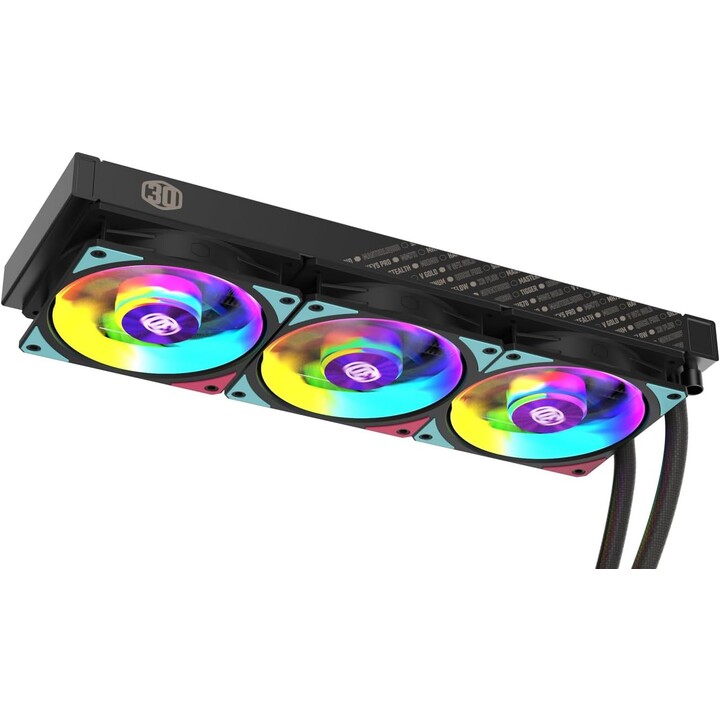 Cooler Master MLY-D36M-A23PZ-R1 PL360 Flux, radiador de 360 mm, 3x 120 mm, 0-2300 RPM ± 10%, ARGB, preto
