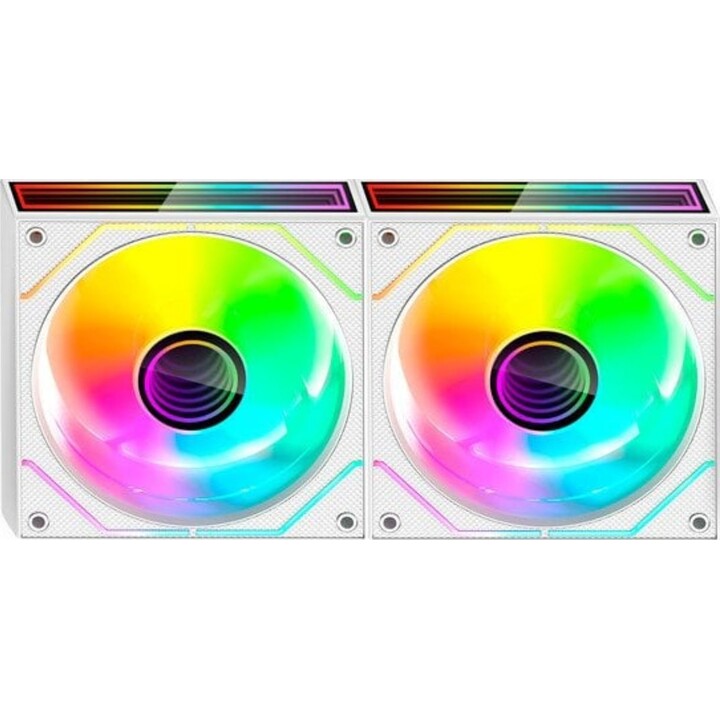 Pacote com 2 ventiladores Mars Gaming MF-3DPROX2/ 12 cm/ ARGB/ Brancos