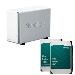 Boîtier serveur NAS Synology DiskStation DS223J à 2 baies + 16 To Synology Plus (2 x 8 To)