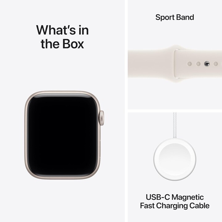 Apple Watch SE3 2025 GPS 44mm Caja de aluminio Starlight con correa deportiva Starlight Talla M/L