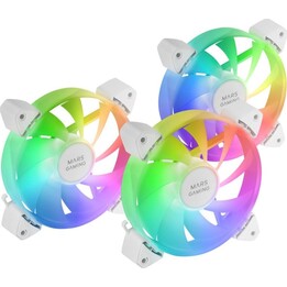 Pacote de 3 Ventoinhas Mars Gaming MF-3A/ 12cm/ ARGB/ Branca