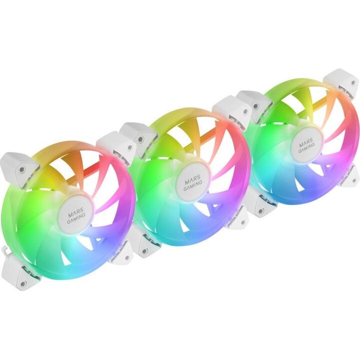 Confezione da 3 ventole Mars Gaming MF-3A/ 12 cm/ ARGB/ Bianche