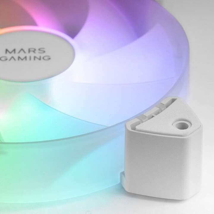 Confezione da 3 ventole Mars Gaming MF-3A/ 12 cm/ ARGB/ Bianche