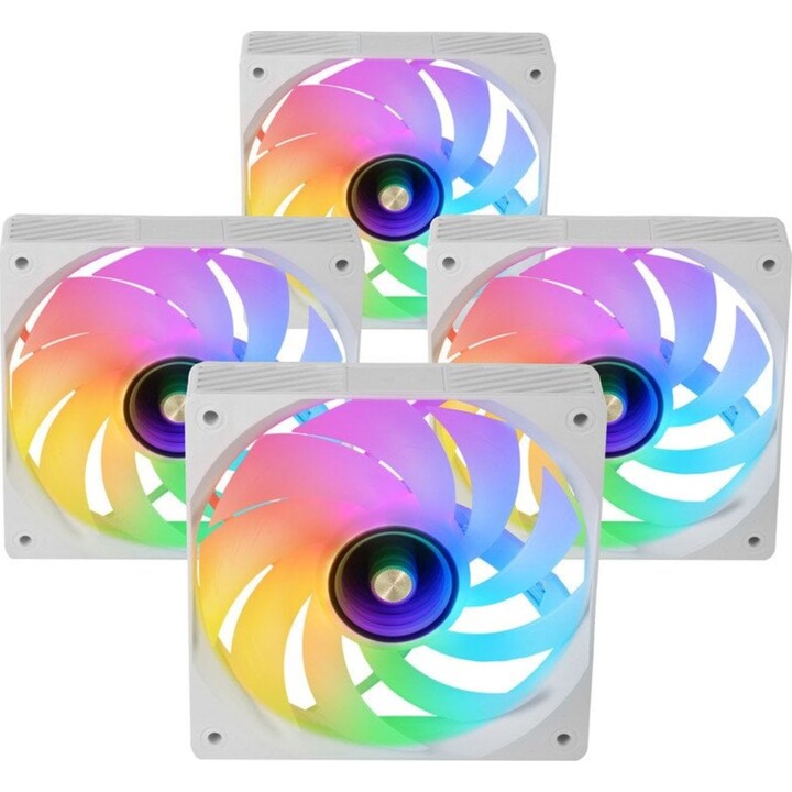 Pack of 4 Mars Gaming MF-SI4KIT Fans/ 12cm + HUB + Remote Control/ ARGB/ White