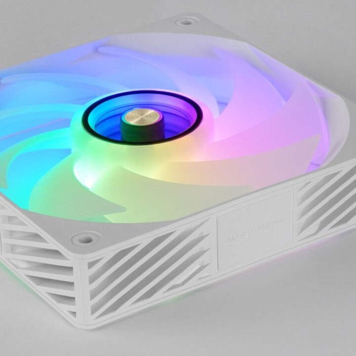 Pack of 4 Mars Gaming MF-SI4KIT Fans/ 12cm + HUB + Remote Control/ ARGB/ White