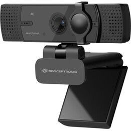 Cámara web AMDIS07B 4K Ultra HD con enfoque automático, micrófono dual