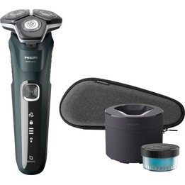 Afeitadora rotativa Shaver Series 5000 S5884/50 para hombre, recortadora, negra y verde, Philips