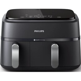Philips 3000 series NA351/00 friggitrice Doppio 9 L Libera installazione 2750 W Friggitrice ad aria calda Nero, Argento
