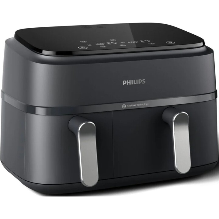Philips 3000 series NA351/00 friggitrice Doppio 9 L Libera installazione 2750 W Friggitrice ad aria calda Nero, Argento