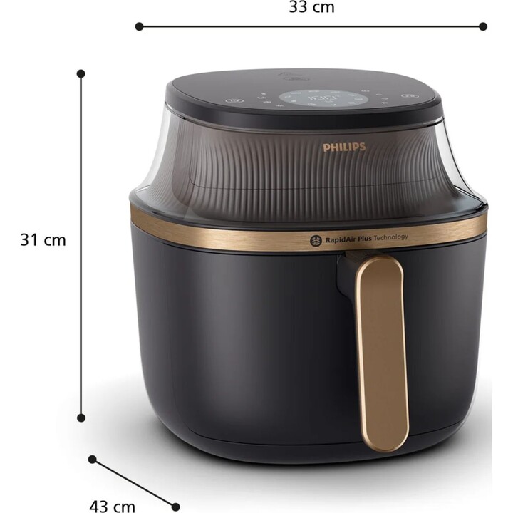 Philips 3000 series NA332/00 freidora Sencillo Independiente 1700 W Freidora de aire caliente Negro