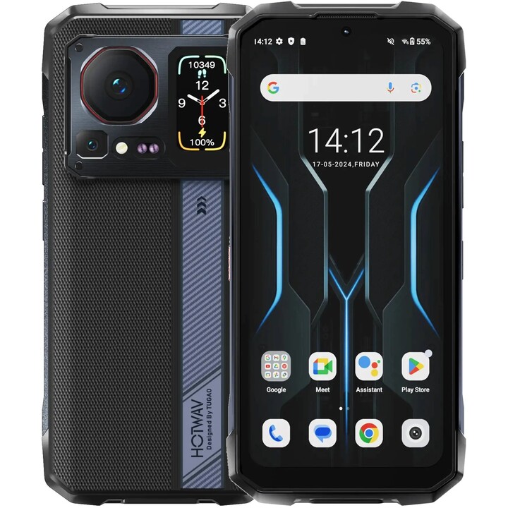 Hotwav Cyber 16 Pro, 8GB 512GB, 4G Rugged Smartphone, Helio G100, 6280mAh Battery, Black