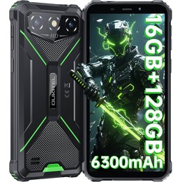 OUKITEL G3, 16GB + 128GB, 13MP + 5MP Camera, 6300mAh Batería, 6.0 Inch HD +, Dual SIM, 3.5mm Jack, GPS, Face ID, Verde