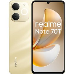 Realme Note 70T, 64 GB 4 GB, 17,1 cm, Dual SIM, Android 15, USB-C, 6000 MAH, Gold