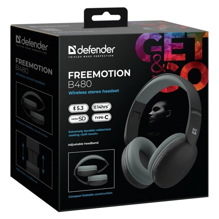 CUFFIE DEFENDER BLUETOOTH FREEMOTION B480 NERO