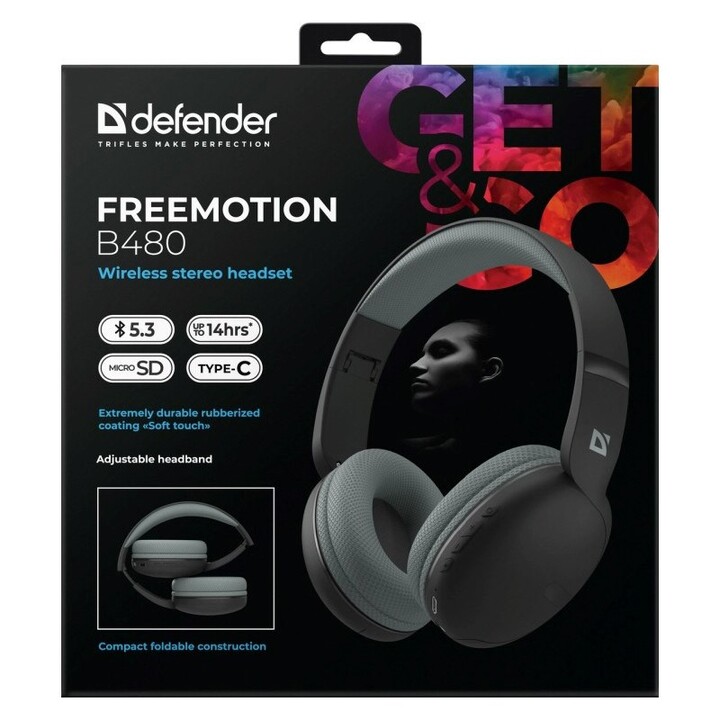 CUFFIE DEFENDER BLUETOOTH FREEMOTION B480 NERO