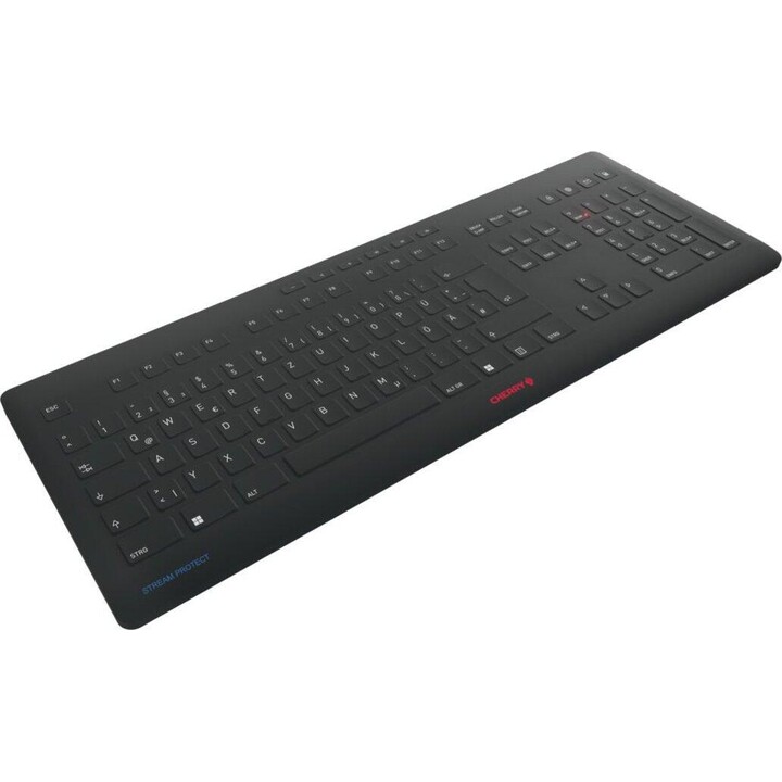 Tastiera wireless CHERRY Stream Protect - Tedesco - Nero