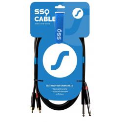 SSQ RCAJM1 SS-1427 Cable 2x RCA - 2x Jack Mono 6,3 mm 1 m Negro