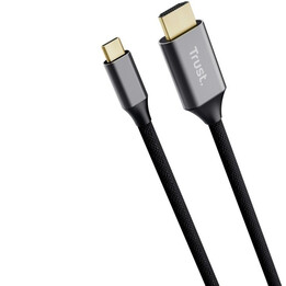 Cabo conversor HDMI Trust CALYX 4K/ USB tipo C macho - HDMI macho/ 2 m/ cinza