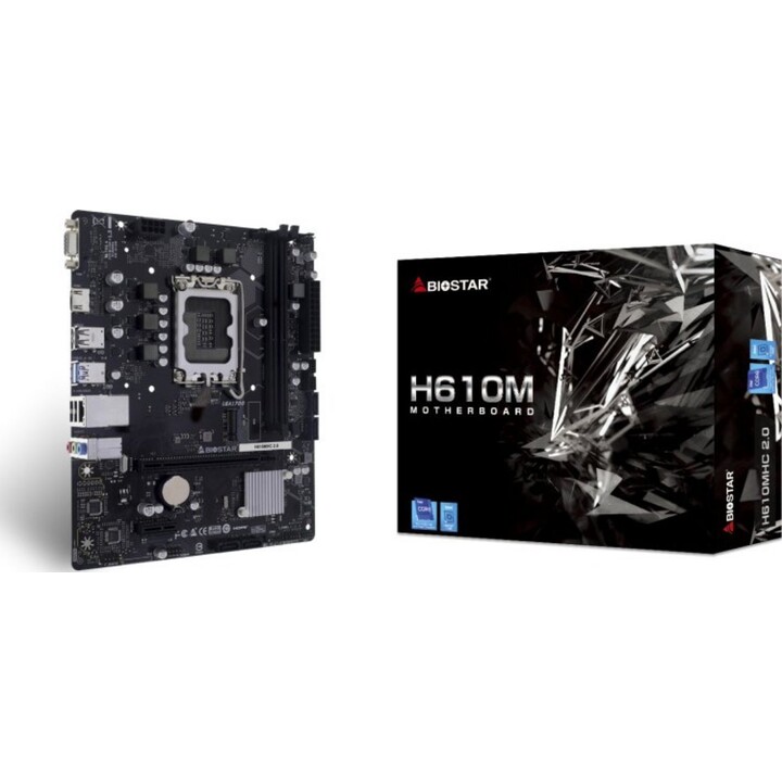 Scheda madre Biostar Intel H610 LGA1700 Micro-ATX Memoria DDR4 2 slot di memoria H610MHC2.0