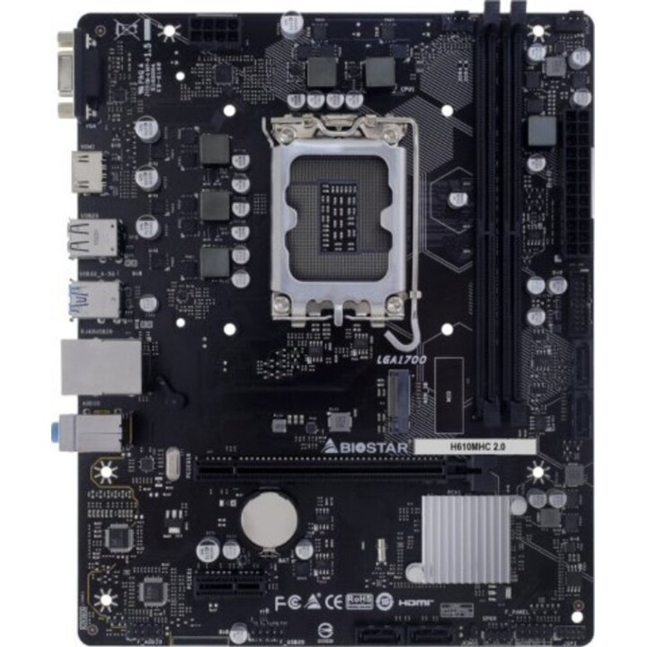 Scheda madre Biostar Intel H610 LGA1700 Micro-ATX Memoria DDR4 2 slot di memoria H610MHC2.0