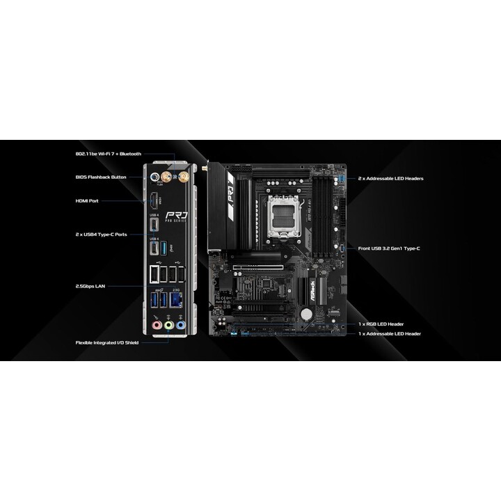 Asrock Amd X870 Sam5 Atx Motherboard DDR5 Memória 4 Slots X870Pro-Awifi