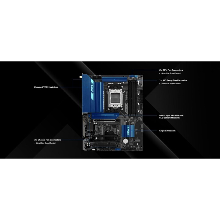 Asrock Amd X870 Sam5 Atx Motherboard DDR5 Memória 4 Slots X870Pro-Awifi