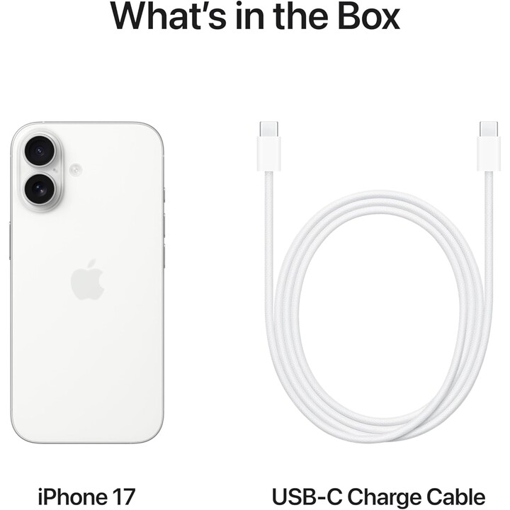 Apple iPhone 17 512 GB, telefone celular 5G com inteligência de maçã, controle de câmera, chip A19, branco