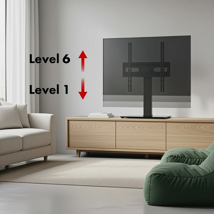 Supporto TV universale Maclean, per mobile RTV, staffa, max. 40 kg, max. VESA 400x400, regolazione altezza e inclinazione, per T