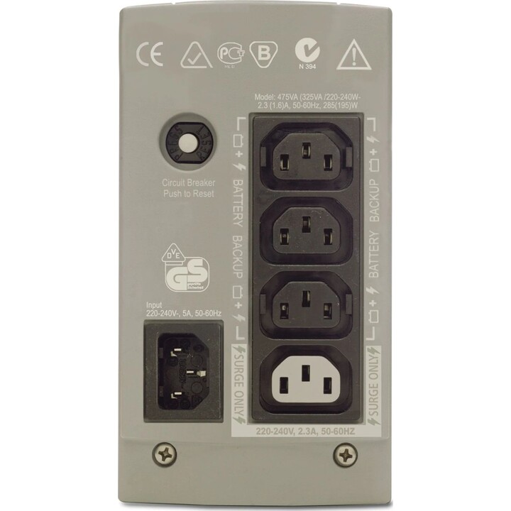 APC Back-UPS CS 325 w/o SW 0,325 kVA 210 W