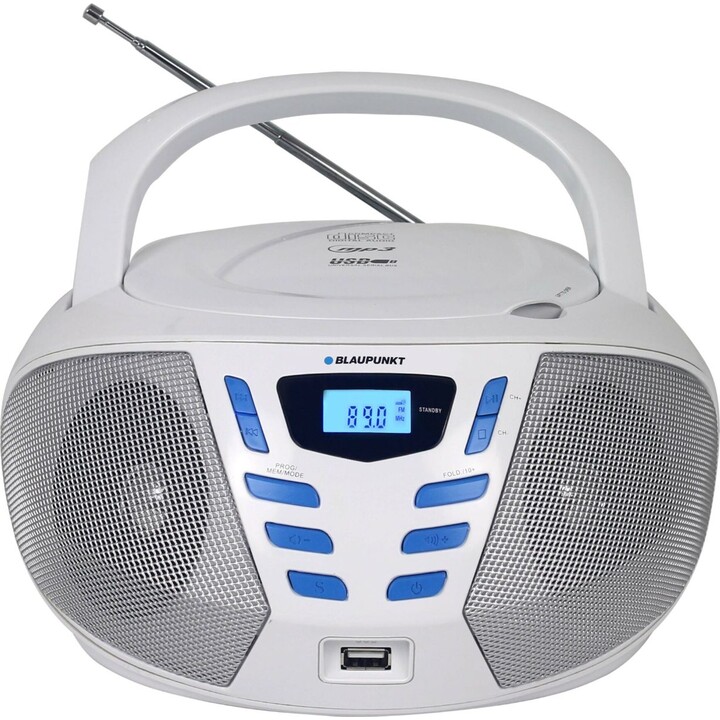 Blaupunkt BB7-WH sistema estéreo portátil Digital 2,4 W FM Gris Reproducción MP3