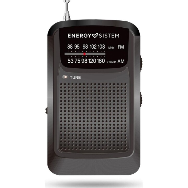 Radio portatil am/fm energy sistem salida de minijack 3.5 para auriculares. funciona con pila aaa