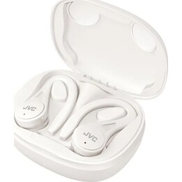 JVC True Wireless Sport - écouteurs intra-auriculaires avec cordons sécurisés, légers et compacts, blancs