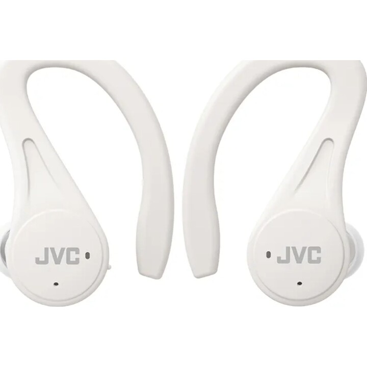 JVC True Wireless Sport - auriculares inalámbricos con gancho seguro, ligeros y compactos, blancos