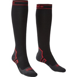 Meias Bridgedale StormSock Heavy Knee - preto/vermelho
