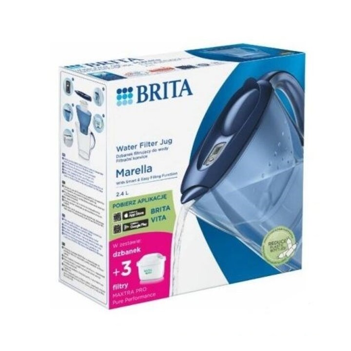 Jarro com filtro Brita Marella+3 Maxtra Pro PP (2,4 l; azul)