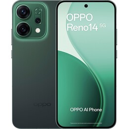 Oppo Reno14 5G, 12GB 512GB, 6.59 AMOLED, 50MP, IP69, carga rápida, 80W, Verde Luminoso