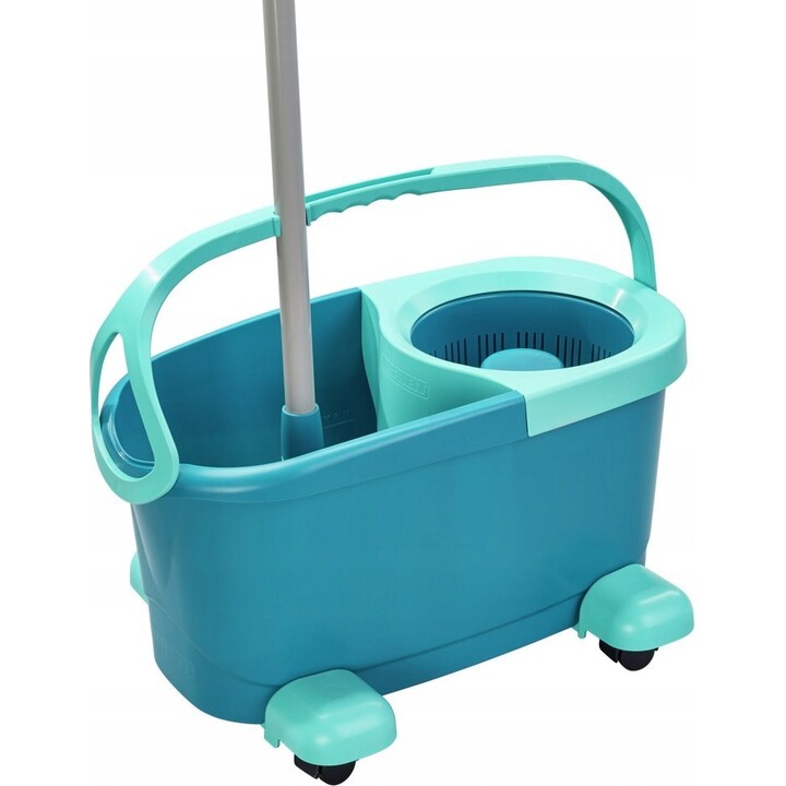 Leifheit Clean Twist Mocio rotante rotondo con ruote Secchio a serbatoio singolo Blu
