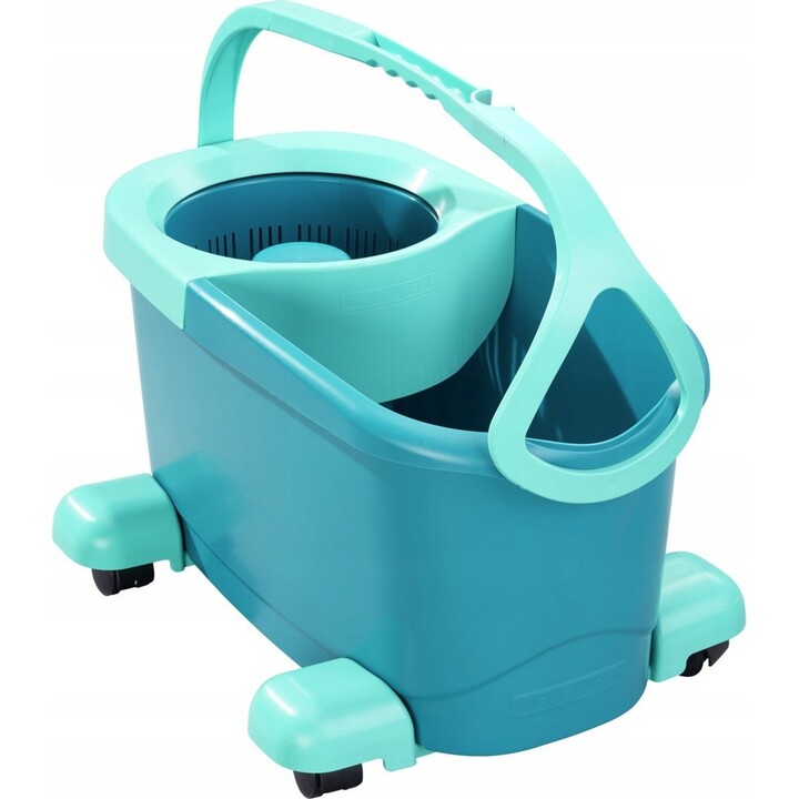 Leifheit Clean Twist Vadrouille ronde avec roues Seau à réservoir unique Bleu