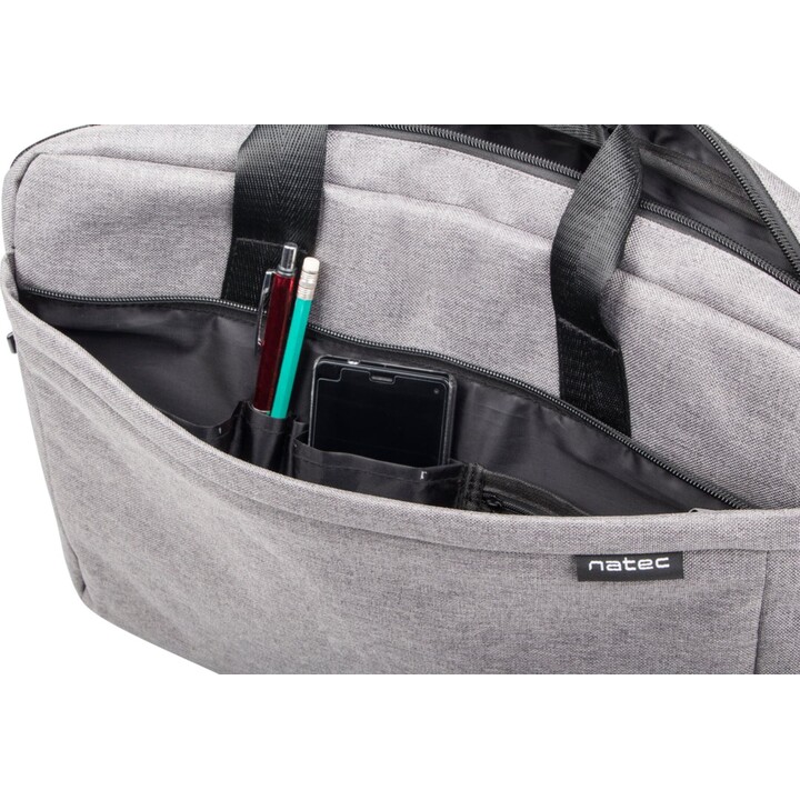 NATEC Mustela Notebooktasche 39,6 cm (15.6 Zoll) Messengerhülle Grau