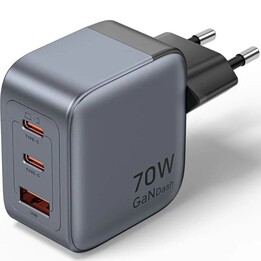 Caricabatterie da muro Vention GaN FEXH0-EU/ 2xUSB Type-C/ 1xUSB/ 70W