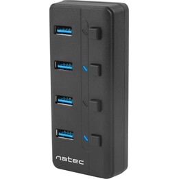 NATEC HUB USB 3.0 MANTIS 2 4 PORTAS COM INTERRUPTOR + FONTE DE ENERGIA