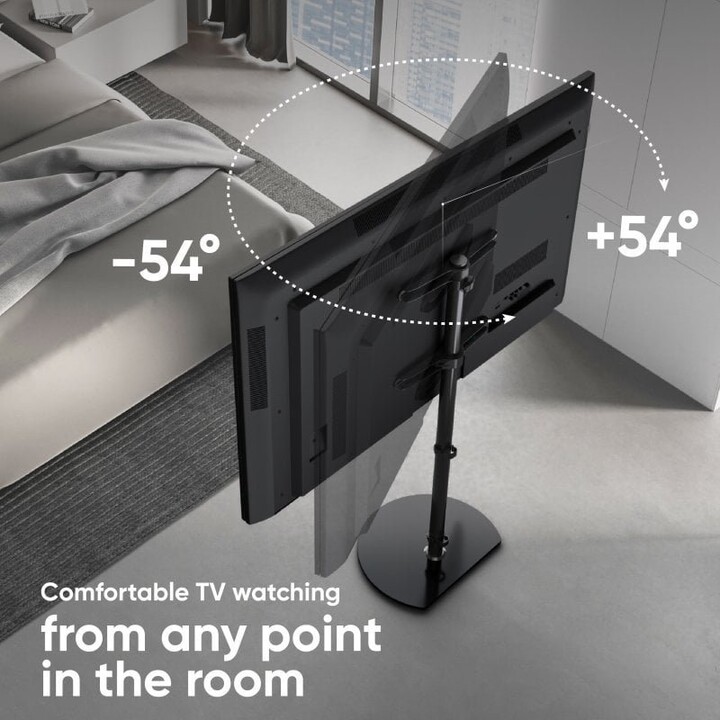 Soporte de suelo para TV Onkron TS5060-B para pantallas de 30 a 60 pulgadas con ruedas, negro