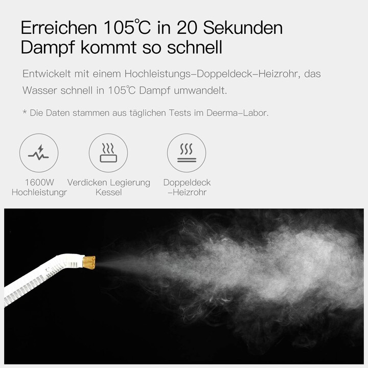 Aspirador a vapor Xiaomi Deerma ZQ610 con cabezales de cepillo 5 en 1 Blanco Naranja