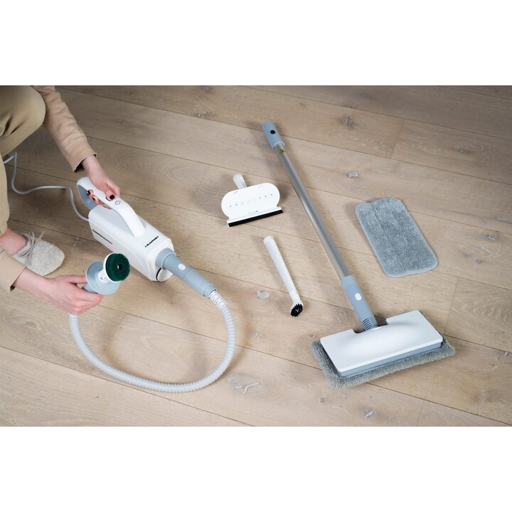 Blaupunkt STM601, Multifunction Steam Mop 1500W with 360ml Tank for Floor and Home Deep Cleaning System, White