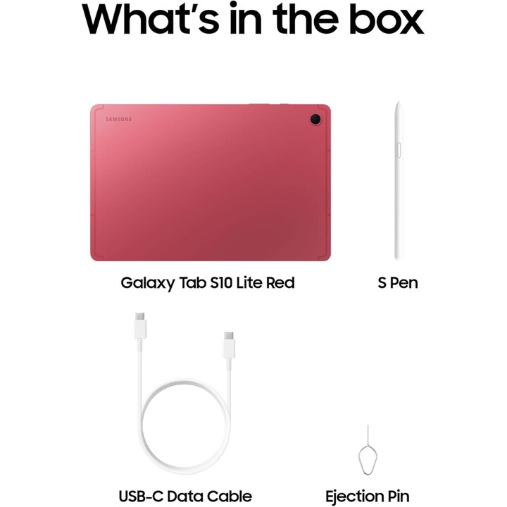 Samsung Galaxy Tab S10 Lite 10.9, X400, Memória de 6 GB, 128GB, Wi -Fi, 90Hz Display, tablet AI, Red Coral