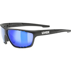 Uvex Sportstyle 706 Cycling Glasses - Black Matte/Mirror Blue