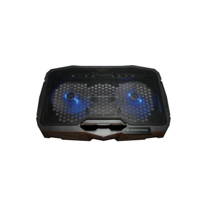 Refroidisseur pour ordinateur portable Conceptronic avec 2 ventilateurs de 125 mm jusqu&#39;à 17 pouces