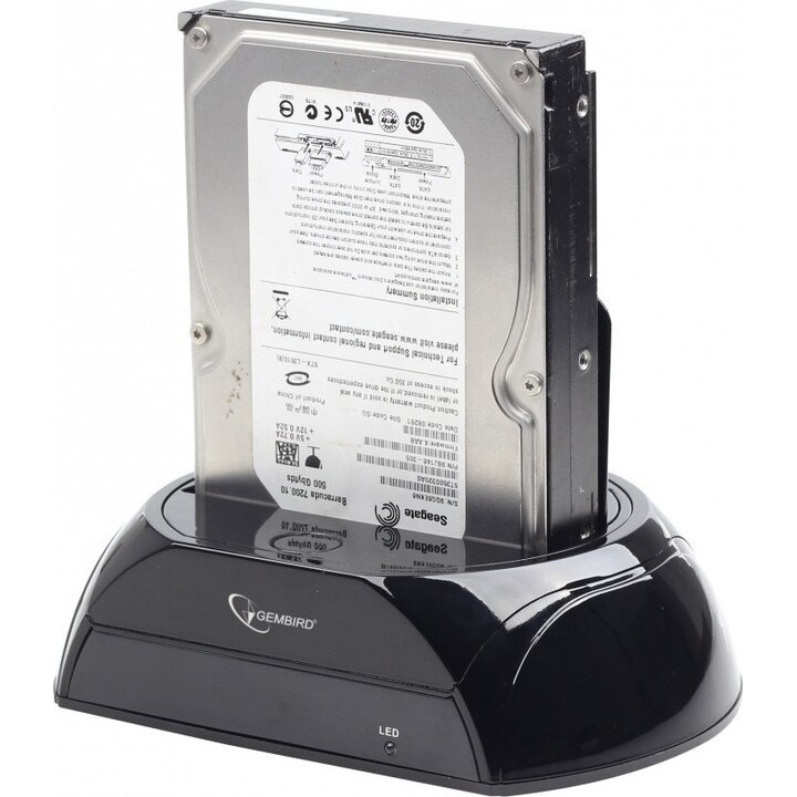Estación de acoplamiento Gembird HD32-U3S-2 para discos duros SATA 2.5'' + 3.5'' USB 3.0 Negro