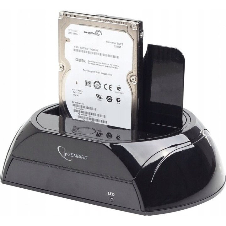 Estación de acoplamiento Gembird HD32-U3S-2 para discos duros SATA 2.5'' + 3.5'' USB 3.0 Negro