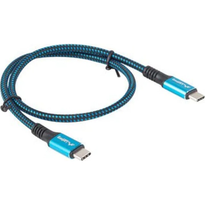 Lanberg CA-CMCM-45CU-0005-BK câble USB USB4 Gen 2x2 0,5 m USB C Noir/Bleu